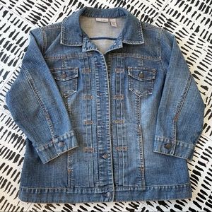 Chicos Platinum 3/4 sleeve Jean jacket size 2